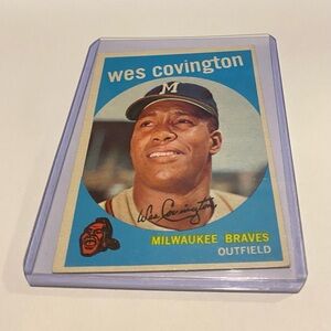 Wes Covington 1959 Topps Baseball Card # 290 Vintage Collectible